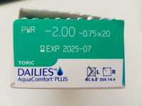 Dailies toric -2.00 -0.75×20, 26 sztuk, soczewki kontaktowe