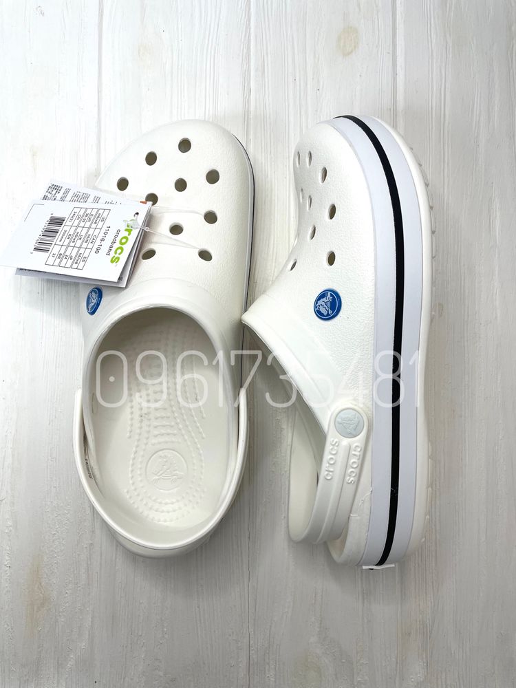 Жіночі та Чоловічі Крокси Crocs Crocband Белые Крокбенд