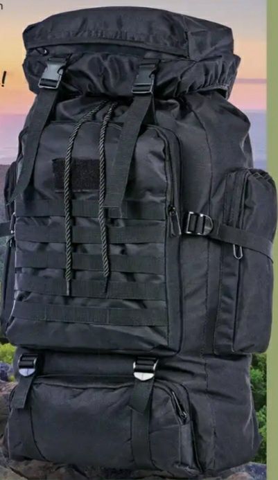 Plecak survivalowy 80L, czarny