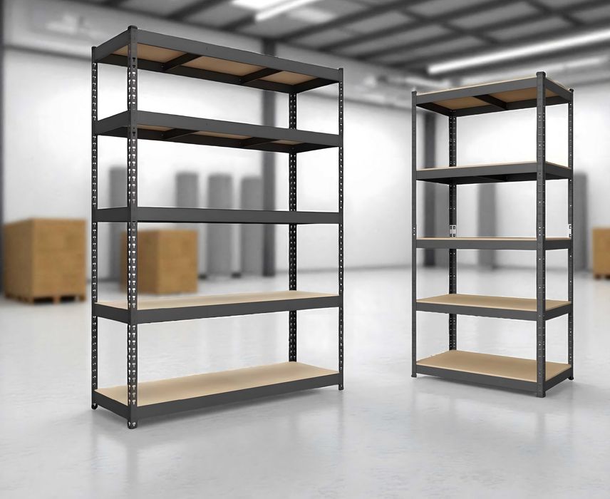 купити стелаж металевий, стеллаж металлический, чорний, МДФ 5 полиць