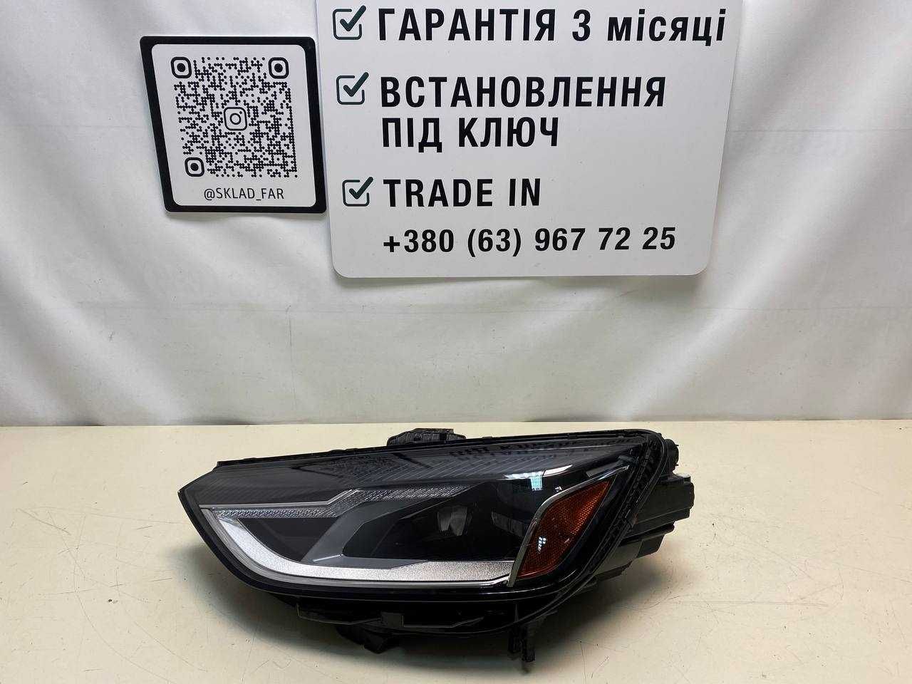 Фара Audi 8w A4B9 Led rest USA Ауді А4Б9 лед США оригінал trade in