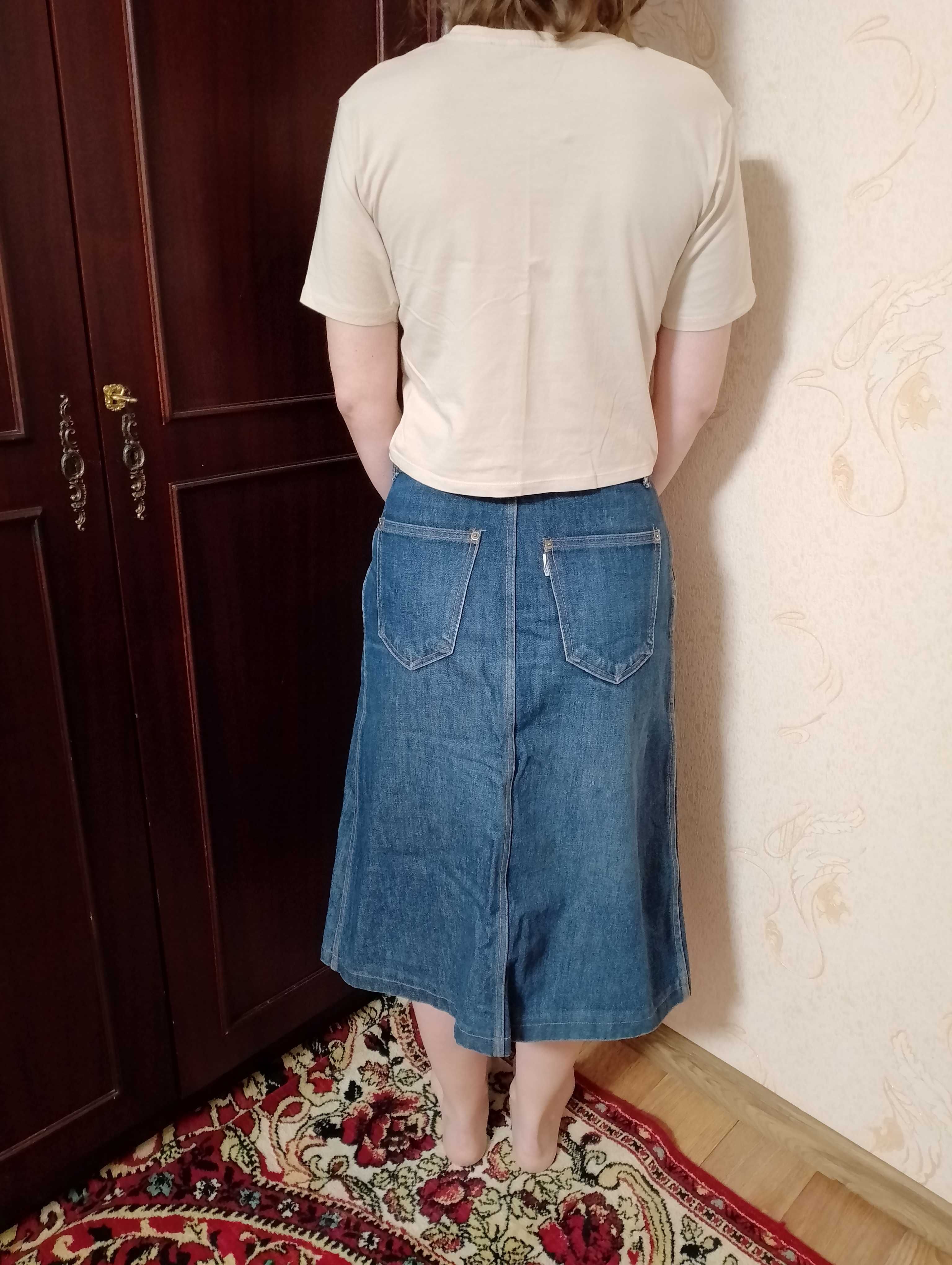 Юбка трапеция джинсовая размер 44-46