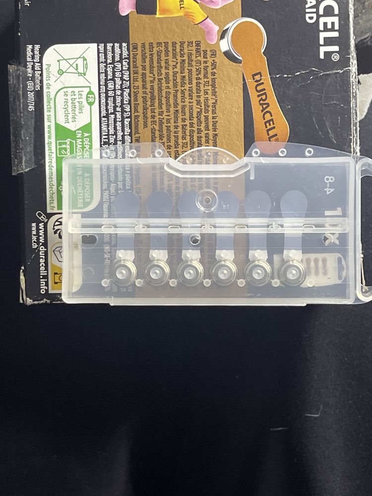 Baterie do aparatu słuchowego DURACELL listek 6 szt PR41 312