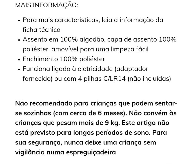 Vendo espreguiçadeira/baloiço BABYMOOV Swoon Motion Zinc.