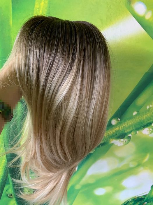 Peruka damska blond ombre za ramiona włosy jak Naturalne