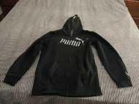 SweatShirt Preta Puma com Capuz forrado e fecho de correr. 12 anos