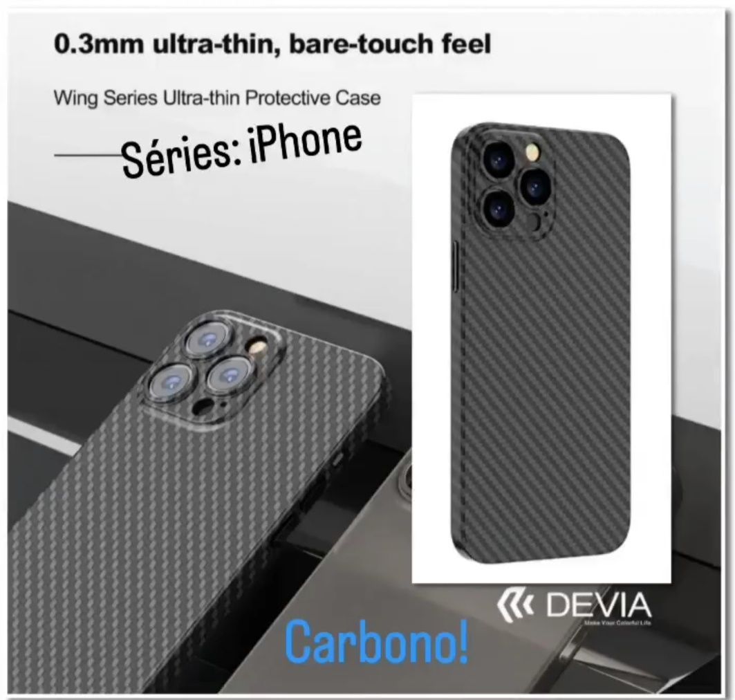 Capa Ultra slim carbono P/ iPhone 14 Pró Max / iPhone 15 Pro Max