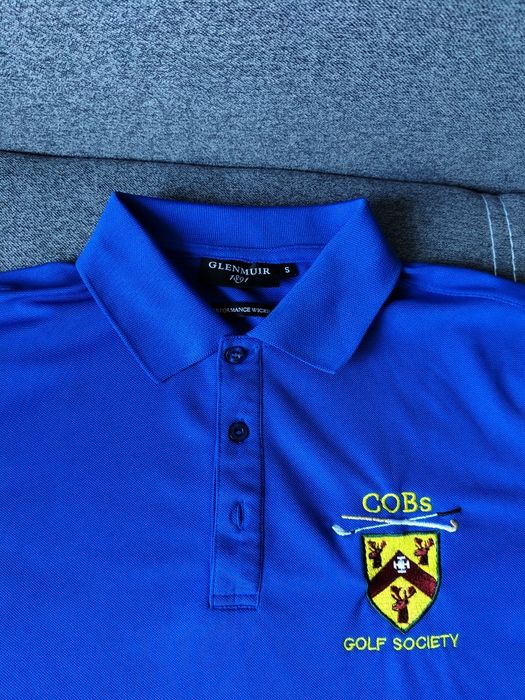 Niebieska koszulka polo męska Glenmuir 1891 klub golfowy rozmiar S