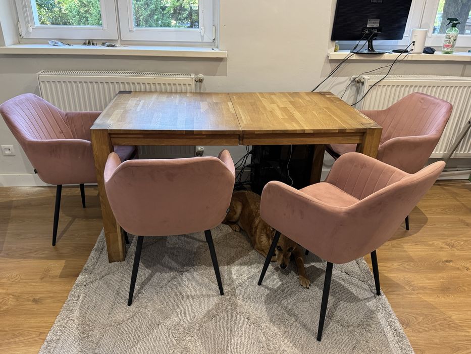 Stół drewniany 140x80 z krzesłami