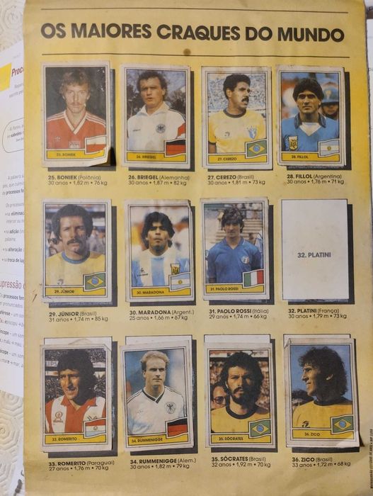 Raro álbum de cromos/figurinhas do campeonato do mundo futebol de 86