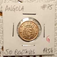 Angola - moeda de 50 centavos de 1954