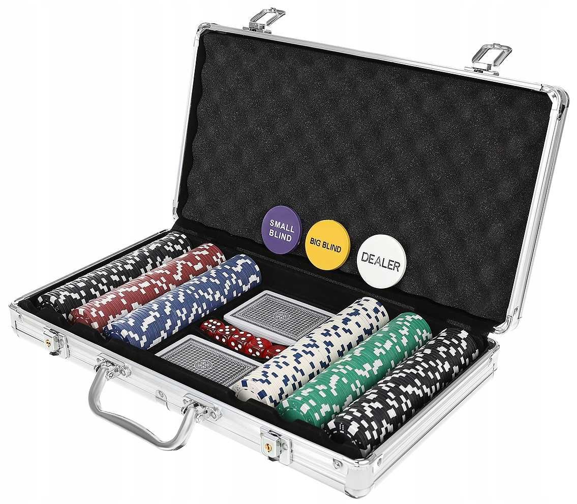 Poker Zestaw do Pokera 300 Żetonów Texas Walizka * Video-Play