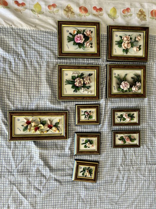 Quadros decorativos de flores louça