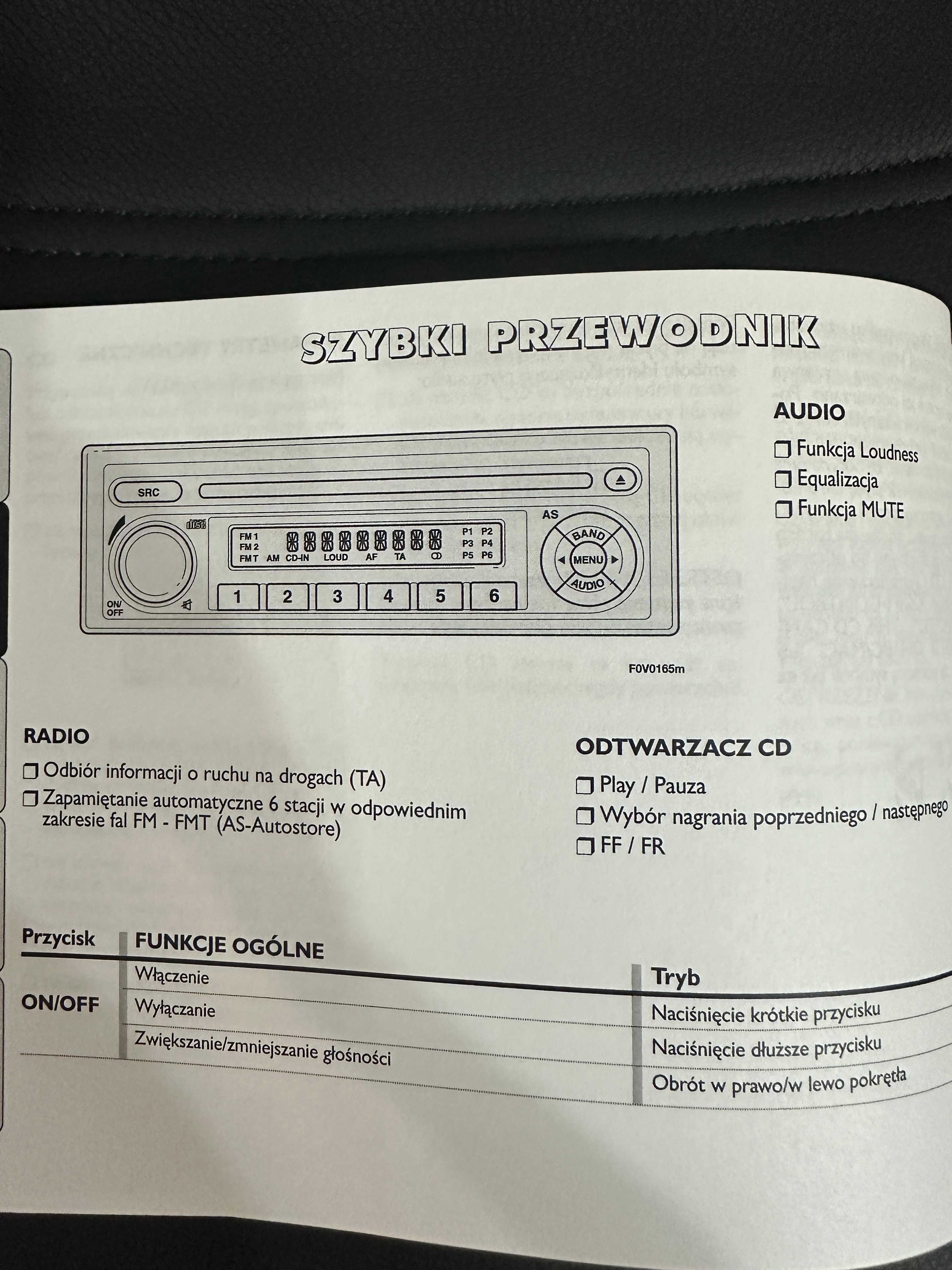 Fiat Doblo Instrukcja obsługi Radio Radioodtwarzacz