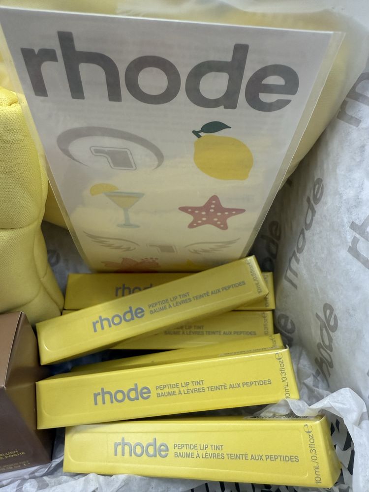 Косметичка жовта Rhode блиск лімітка набор румяна lemontini