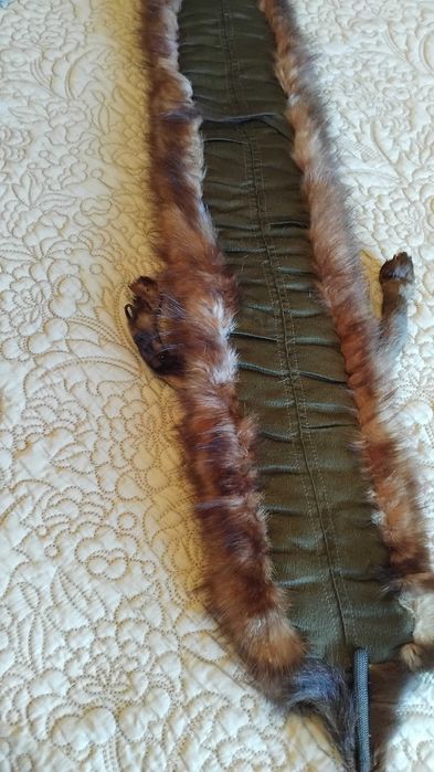 Estola echarpe gola pelo vison natural castanho