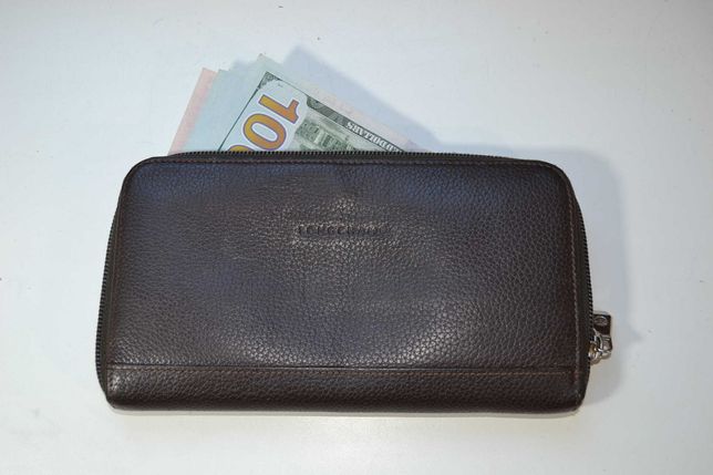 Longchamp портмоне кошелёк мужской женский кожаный. оригинал