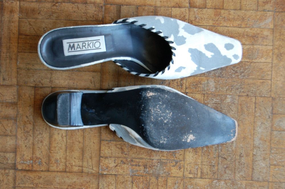 sapatos Moules tam39 pele de vaca azul acinzentadas