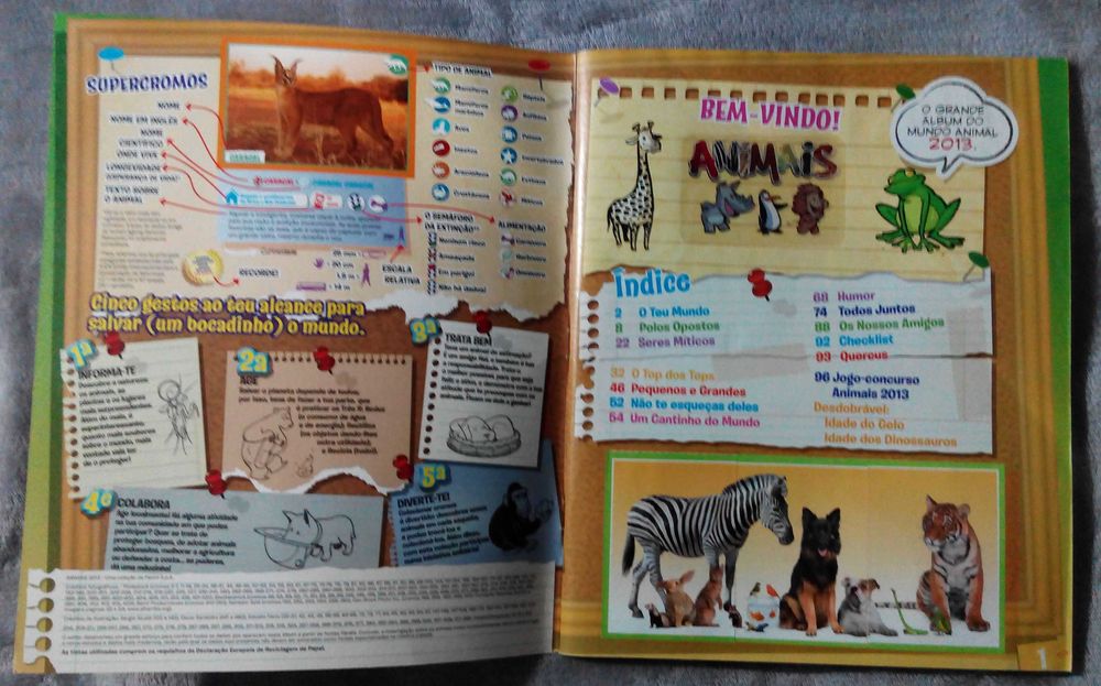 Caderneta Animais 2013 (Panini) (Completa)