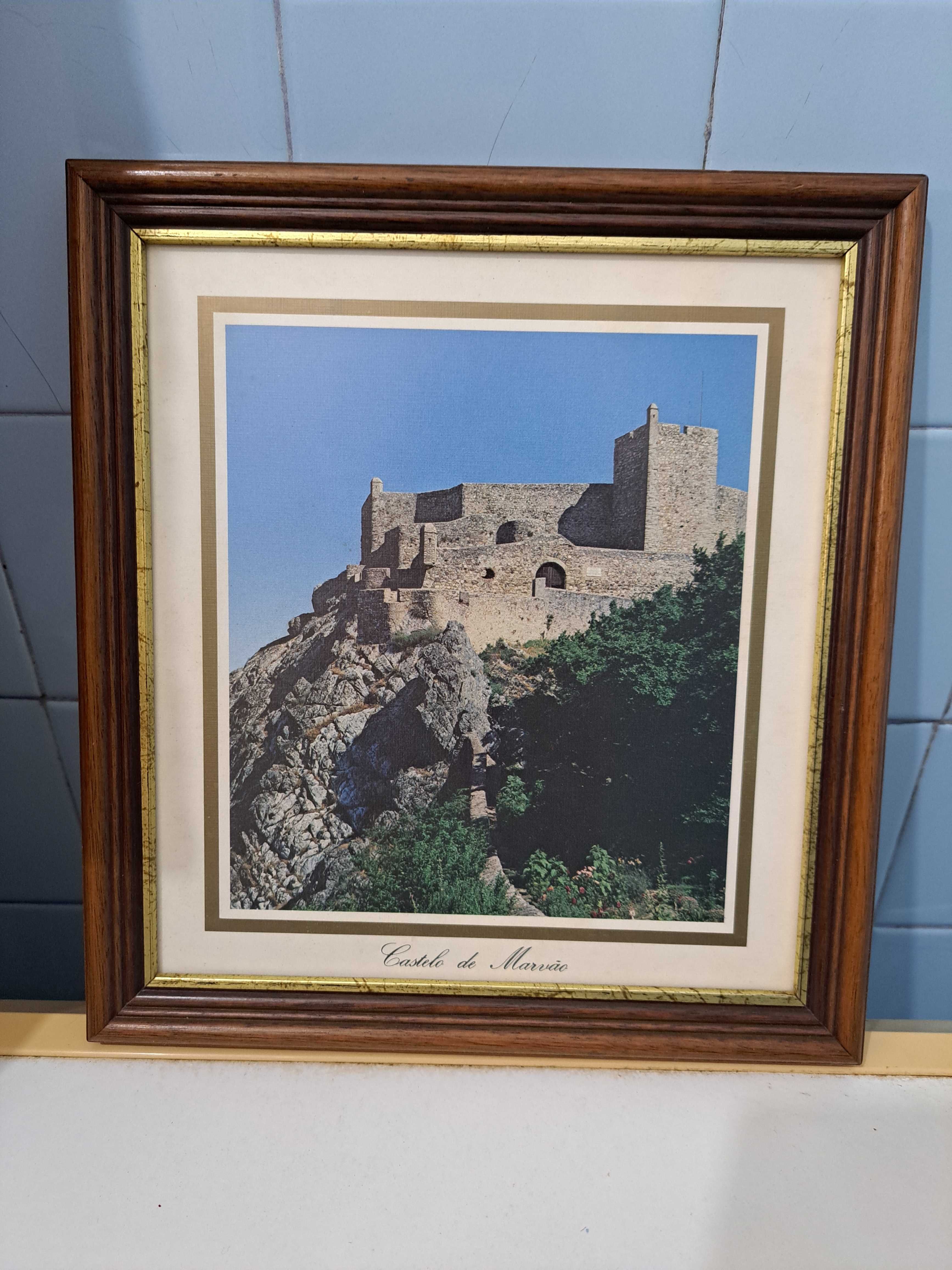 2 quadros de castelos de portugal, marvao e de penedono