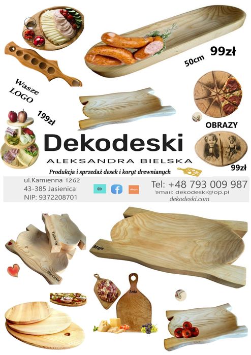 Góralskie Koryto od lokalnego stolarza Pojemna TACA na mięso Grawer 40