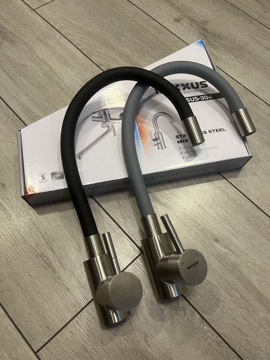 Кран на кухню Mixxus SUS | силіконовий | чорний | сірий | нержавійка