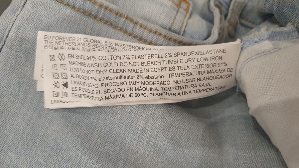 Szorty krótkie spodenki Forever 21 jasne jeansowe 38