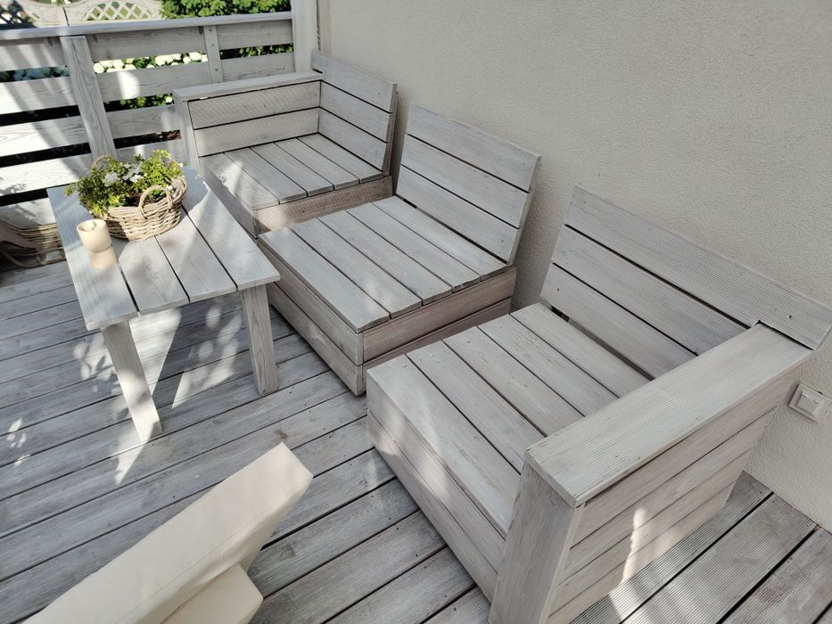 Meble ogrodowe tarasowe kanapa stolik