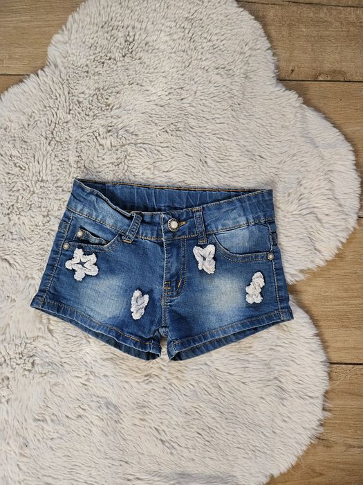 Spodenki bawelniane z gwiazdami 3d kieszenie perełka niebieskie hit ta