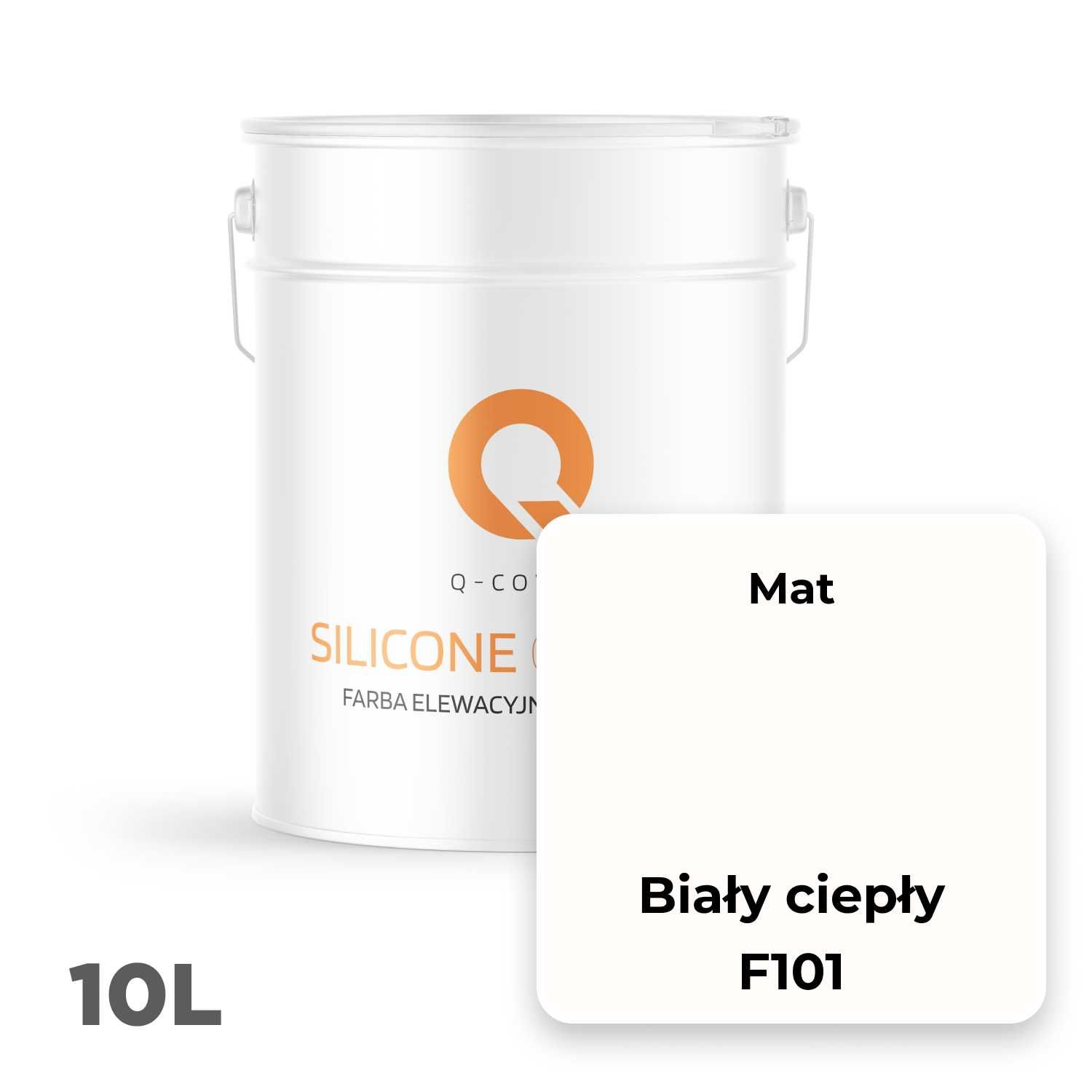 Farba elewacyjna SILIKONOWA FASADOWA biała BIAŁY CIEPŁY F101 10L