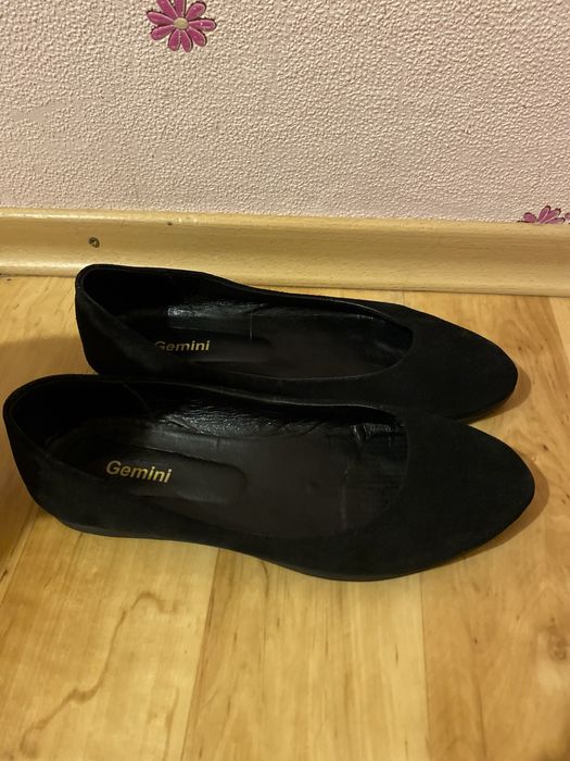 Балетки замшеві, чорні