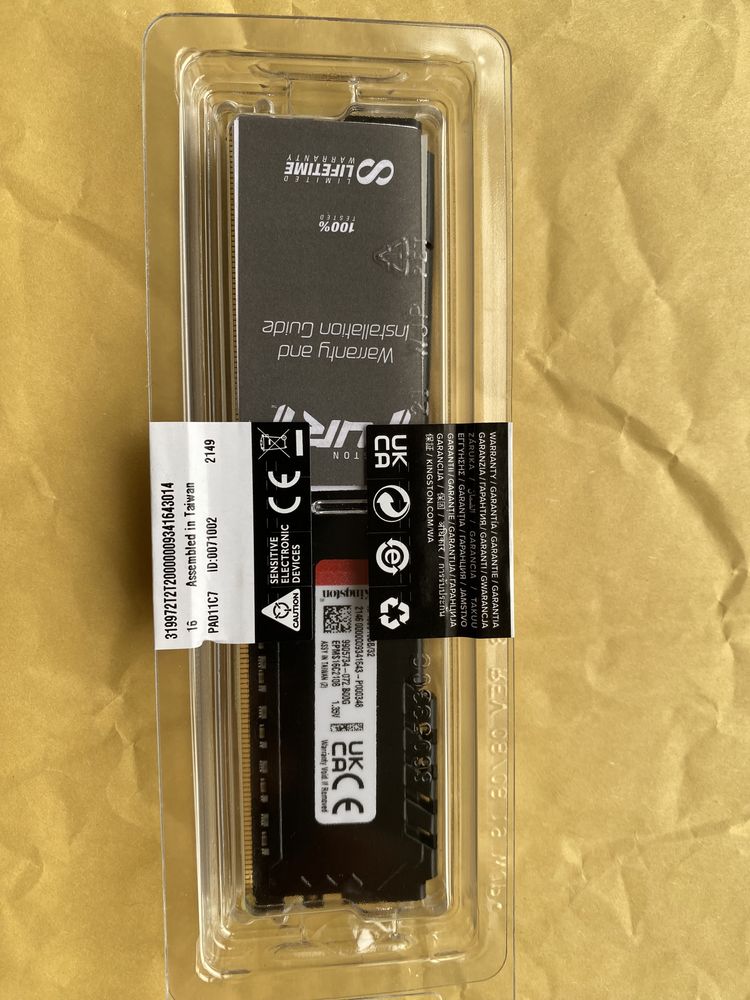 Memória RAM Kingston 32GB Fury Beast Black 3000Mhz DDR4 CL16 1x32gb