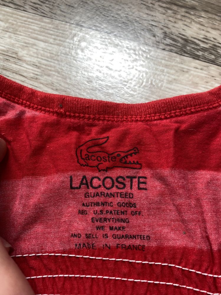 Bluzka na ramiączek bokserka koszulka top Lacoste w paski