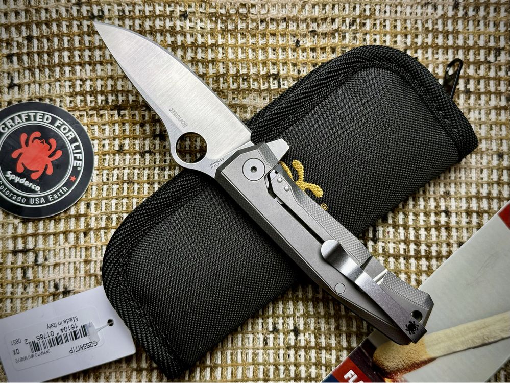 Нож Spyderco SpyMyto Flash Batch Green Micarta Ti Satin M398 Limited