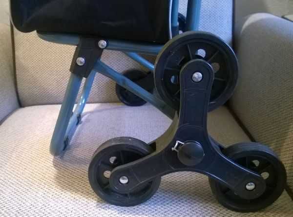 Torba na kółkach potrójnych wózek na zakupy składany solidny czarny