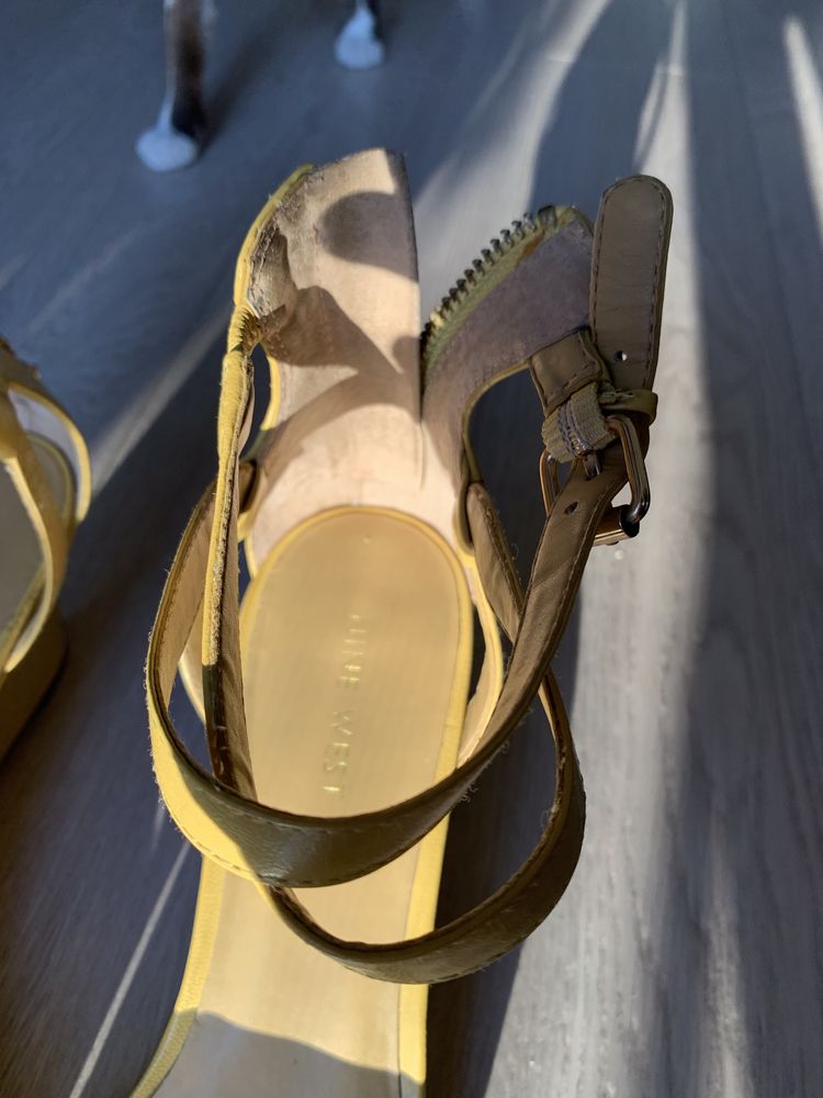 Żółte buty na koturnach koturny sandały Nine West 39