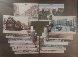 Kolekcja 14-sztuk  pocztówek : ULICE I PLACE DAWNEGO WROCŁAWIA