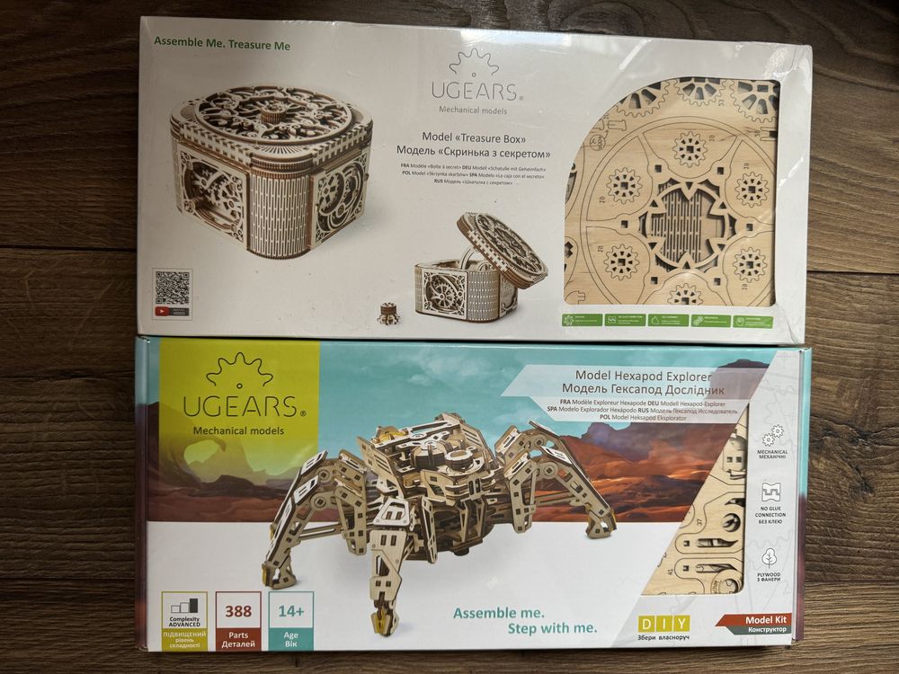 Ugears Скринька, Гексапод конструкторы, новые, не распечатанные
