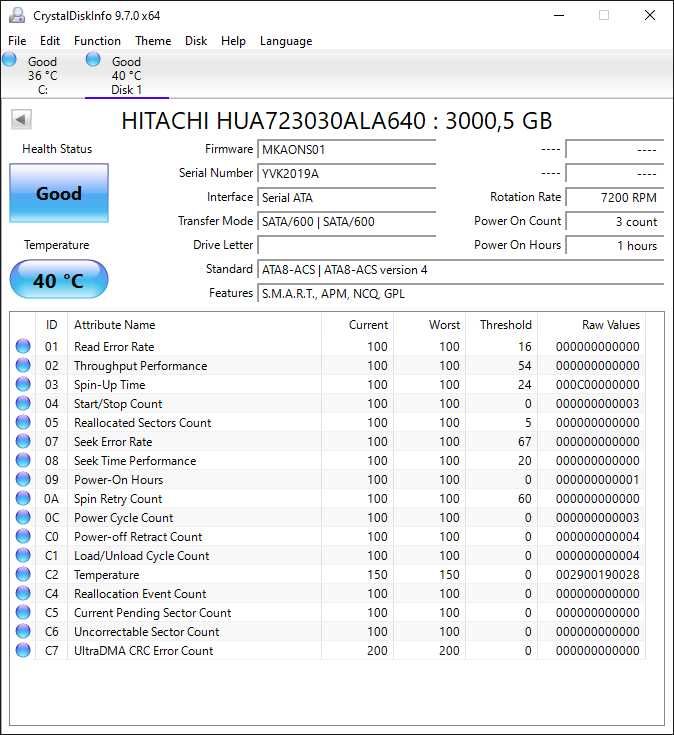 Dyski HDD Hitachi 7K3000 Ultrastar HUA723030ALA640 3TB 7200RPM NoS