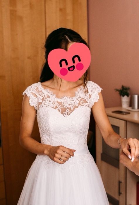 Suknia ślubna 34 170 biała koronkowa A księżniczka princeska 165