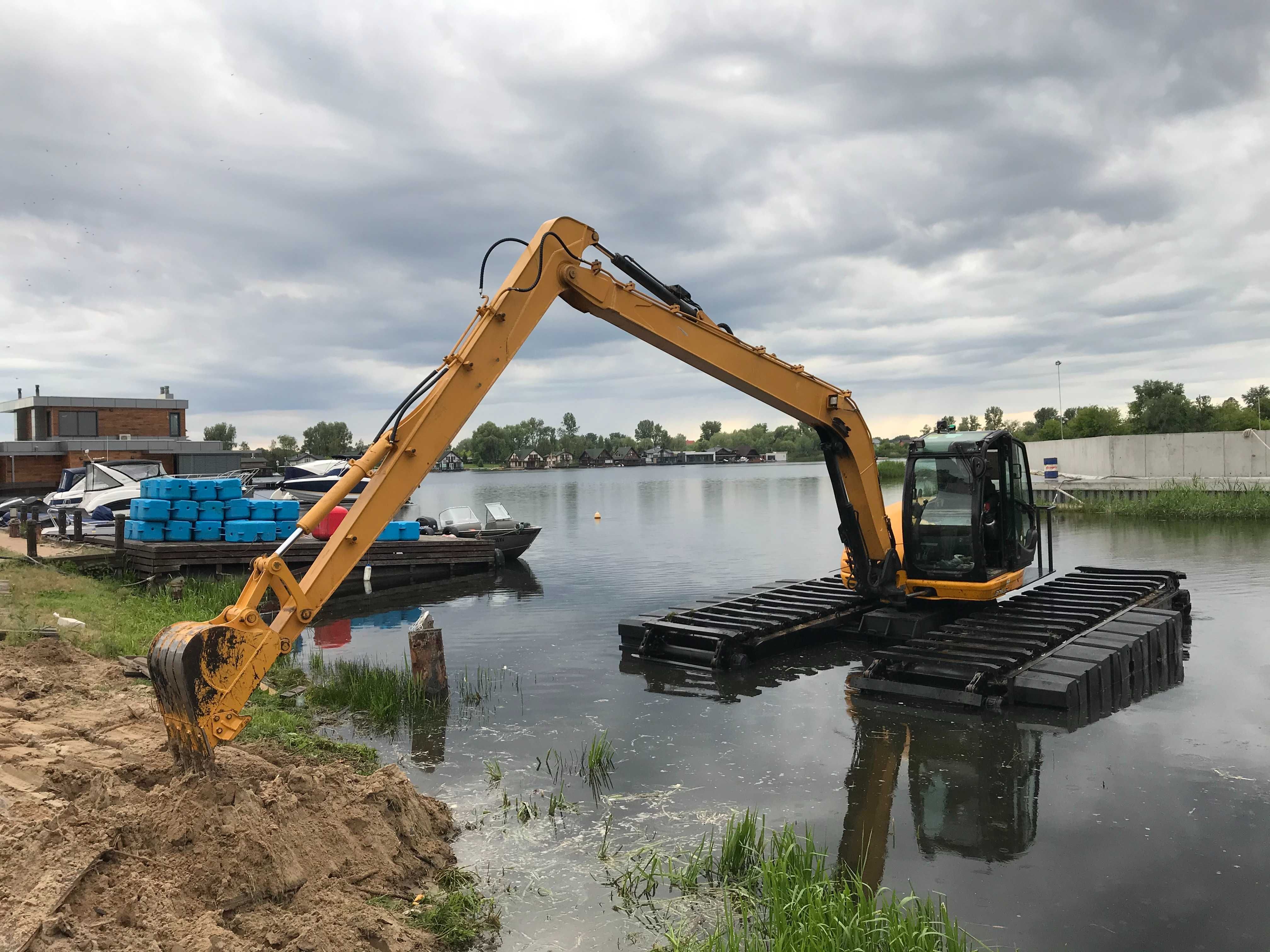Очистка водойми,Плавающий экскаватор амфібія, Плаваючий екскаватор.