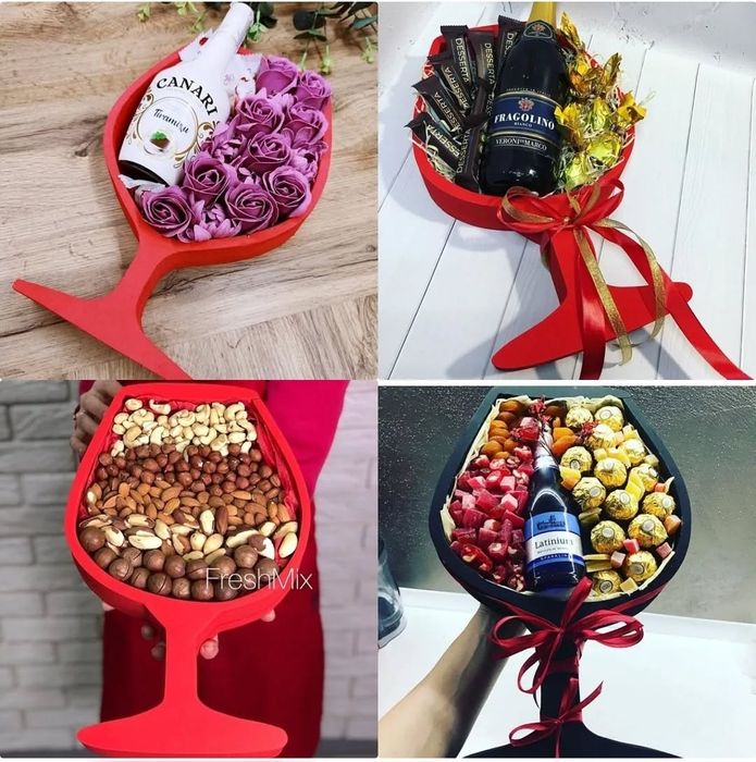 Pudełko prezentowe upominkowe dla kobiet mężczyzn pyszne bukiety styro