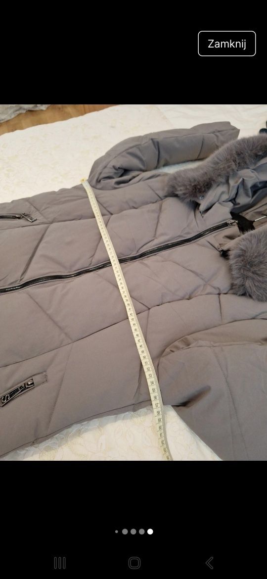 Kurtka zimowa szara  pikowane rozmiar 4XL.