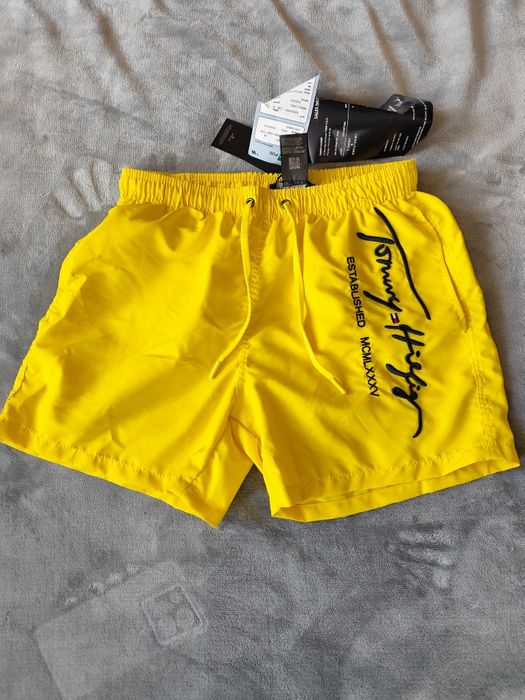 Spodenki, kąpielówki męskie Tommy Hilfiger żółte nowe S