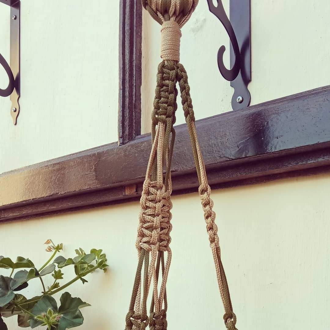 Suporte para vaso macrame