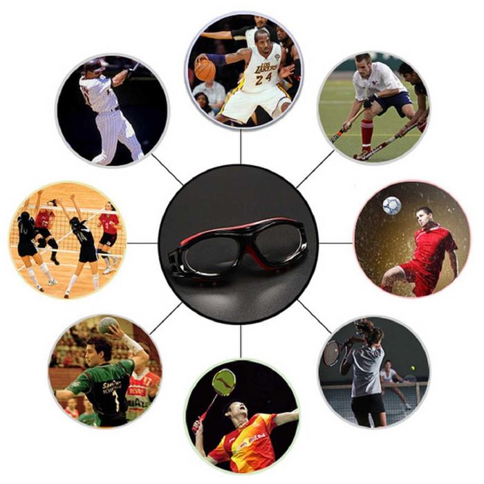 Okulary sportowe korekcyjne na WF dla krótkowidzów - dzieci, nowe.