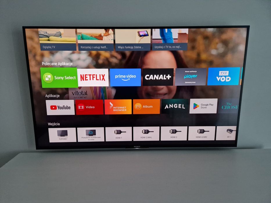TV Sony Bravia 4K Smart 55 cali KD-55X8509C stan bdb + uchwyt na ścian