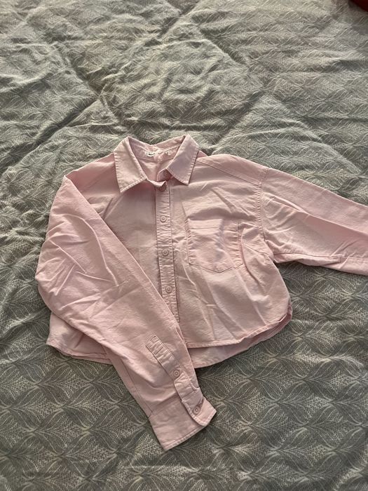 Укорочена рубашка рожева sinsay