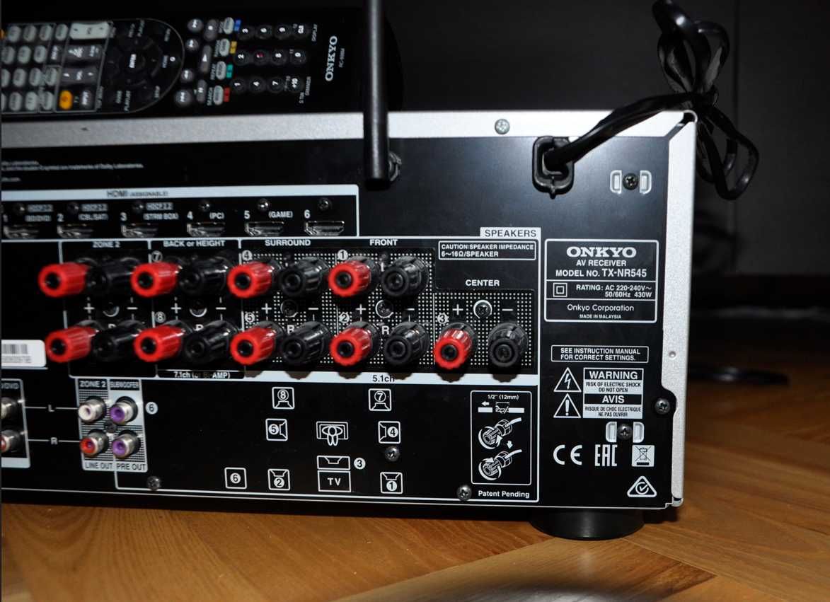 Onkyo TX-NR545, 7,2kanał DAC, ARC, WiFi, ZONE2