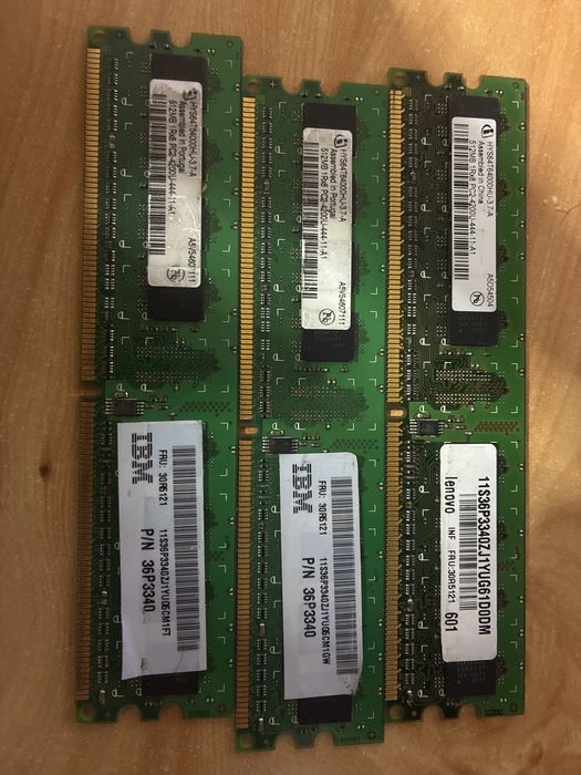 3x Memórias RAM DDR2 512MB (1,5GB total)
